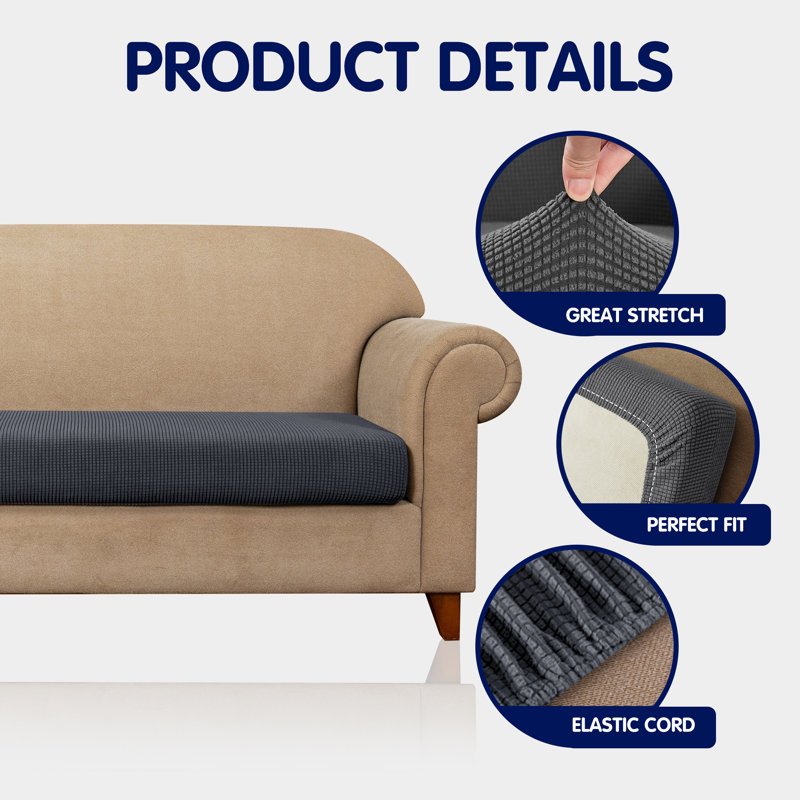 Winston Porter Jacquard Box Cushion Sofa Slipcover & Reviews Wayfair